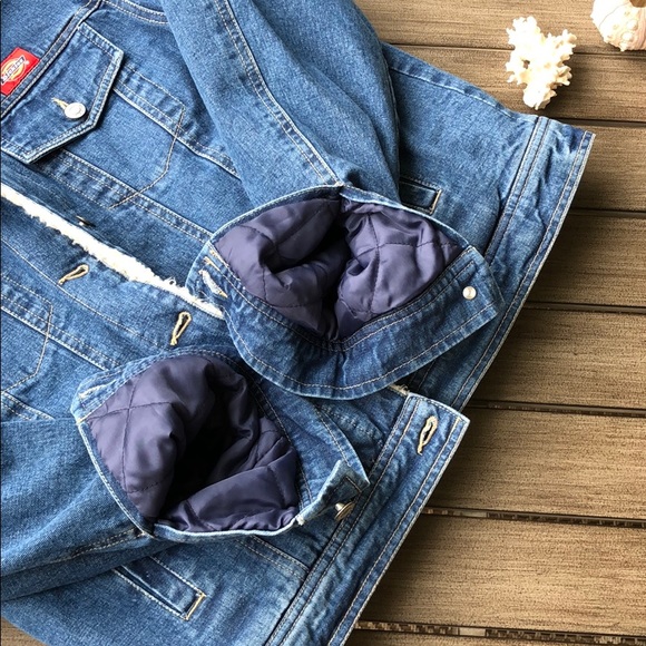 🌴🌼DICKIES- Faux Shearling Lined Denim Jacket🌼🌴 - Picture 10 of 12
